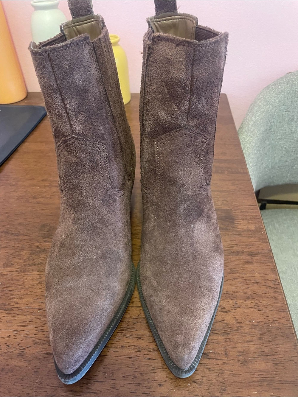 Dolce Vita Slim Booties Mahogany Suede